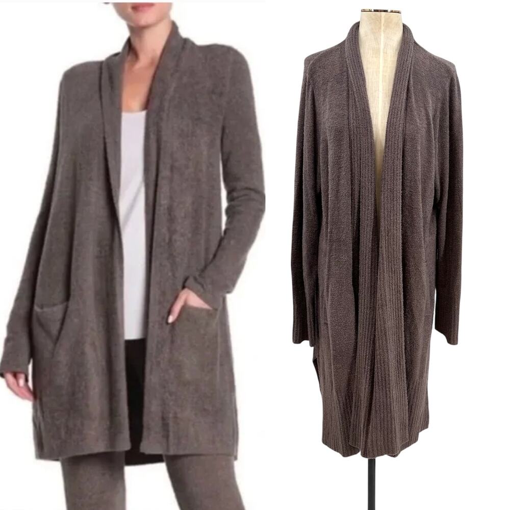 Barefoot Dreams CozyChic Lite Knit Long Open‎ Cardigan Petite Plus Size 2X